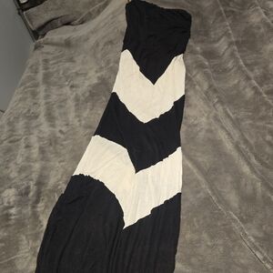 Black and White Chevron Maxi Dress